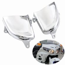 Tampas do farol dianteiro cromado, abs, conjunto de tampas do farol compatível com honda goldwing gl1800, 2001-2011 2024 - compre barato