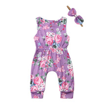 0-24M  2PCS Infant Newborn Baby Girls Jumpsuit Romper Cotton Clothes Outfit Baby Clothing 2024 - buy cheap