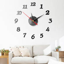 1 Uds. Reloj de pared grande y moderno espejo adhesivo 3D reloj de Número grande único DIY Mural pegatinas de arte de la pared decoración 400mm 2024 - compra barato