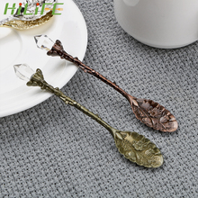 HILIFE Coffee Spoon Metal Carved Kitchen Accessories Vintage Desserts Ice Cream Spoon Crystal Head Retro Pattern 11cm Length 2024 - buy cheap