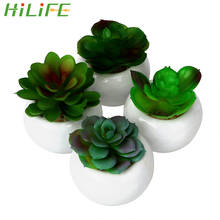 HILIFE Simulation Succulent Plant Potted Home Decoration PVC Plant Ceramic Flower Pot Artificial Plant Bonsai 2024 - buy cheap