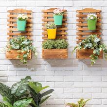 Soporte colgante para maceta de madera montada en la pared, colgador de maceta decorativa para jardín y hogar 2024 - compra barato
