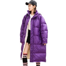 Down Parka 2018 New Brand Winter Down Jacket Women Long White Plus Duck Down Jacket Outwear Loose Hooded Thin Feather Coat Ls247 2024 - buy cheap