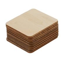 MagiDeal-piezas de madera sin terminar, placas en blanco para proyectos de pirograbado artesanal, 3mm, 100x100mm 2024 - compra barato