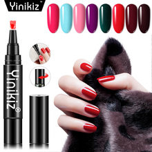 Yinikiz One Step Gel Pens Nail Polish Nail Art Pen 3 In 1 Soak Off UV Gel Nail Varnish Shining Glitter Gel Manicure Glue 2024 - buy cheap