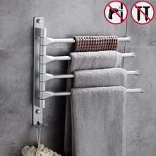 Toallero de varios brazos sin ganchos para baño, estante colgante movible con ganchos, barras de toalla, accesorios de baño 2024 - compra barato