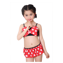 Conjunto de biquíni para meninas, duas peças, verão, roupa de banho para bebês, modelo minnie, maiô para praia 2024 - compre barato