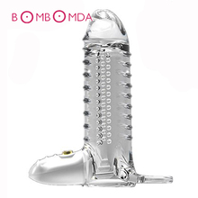 Male Penis Pump Vibrator Penis Extender Stretchable Silicone Sleeve Erection Delay Ejaculation Massager Adults Sex Toys For Men 2024 - buy cheap