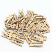 100pcs 1" Wooden Clothespins Natural Mini Clothes Pins Pegs Paperclips For Scrapbooiking Wedding Christmas Deco Papercrafting 2024 - buy cheap