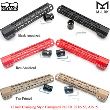 Aplus 12 ''inch Handguard рельльсовый зажим Keymod/M-lok Style Free Float Mount System Fit .223/5.56 AR-15_Black/Red/Tan Colors 2024 - купить недорого