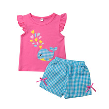 2PCS/set Cute Newborn Infant  Baby Girls Clothing Short Sleeve Whale T-shirt+Shorts Summer Outfits Toddlers 0-5Y 2024 - buy cheap