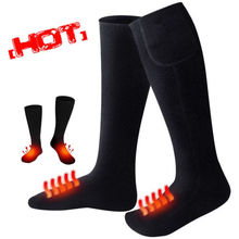 Новые носки с подогревом с электрическим аккумулятором, теплые носки с нагревателем для ледовой рыбалки, теплые женские и мужские модные зимние носки 2024 - купить недорого