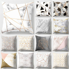 Marble Pillow Cover 45*45Cm Nordic Case On The Pillow Home Cushions Decor Bed Home Textile Big Decorative Pillows For Sofa 2024 - buy cheap