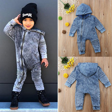 PUDCOCO Newest Newborn Kids Baby Boy Girl Denim Hoodies Zipper Rompers Jumpsuit Pants Spring Fashion  Outfit Child Clothes 0-3T 2024 - buy cheap