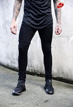 2019 Spring Casual Hip Hop Ripped Jeans for Men Slim Solid Color Denim Pencil Pants Skinny Streetwear Jeans Plus Size O8R2 2024 - buy cheap