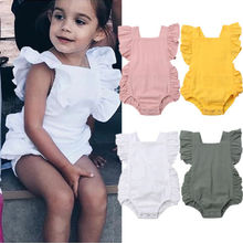 UK Newborn Baby Girl Ruffle Sleeveless Romper Jumpsuit Outfits Sunsuit 2024 - buy cheap