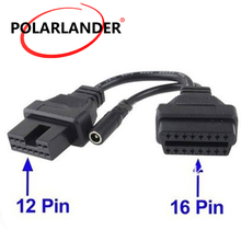 Car Diagnostic Connector for Mitsubishi 12pin to 16pin OBD2 cable adapter auto scanner cable Top-Rated 2024 - buy cheap