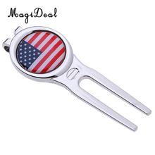 Multi-functional Golf Pitch Repair Divot Tool Switchblade Zinc Alloy American Patriotism Pattern for outdoor sports -Zinc Alloy 2024 - buy cheap