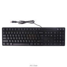 Russian/ English Silent Keyboard Waterproof Office Keyboard For Windows Computer Usb Plug And Play 2024 - buy cheap