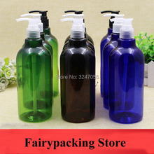 5pcs10pcs 500ml Big Size PET Plastic Lotion Pump Bottle, Blue/Green/Brown Empty Emulsion/Body Cream Container, Shampoo Package 2024 - buy cheap