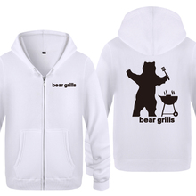 Bear Grills-sudaderas creativas con capucha para hombre, chaquetas de lana con cremallera, novedad, 2018 2024 - compra barato