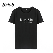 Женская футболка с коротким рукавом Srivb Kiss Me Tumblr, футболка с принтом в стиле хип-хоп большого размера, женская летняя хипстерская футболка с круглым вырезом, топы 2024 - купить недорого