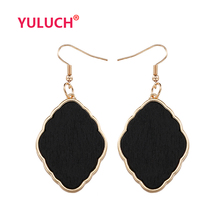 YULUCH Geometric  Inlay Wood Pendant Earrings for Fashion African Women Luxury Jewelry Drop Earrings Gifts 2024 - buy cheap