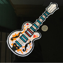 Big Rock Guitar Embroidered Patches Iron on Sewing Applique Patch Fabric Shoes Bags Decoration DIY Apparel Clothes Accessory 2024 - buy cheap