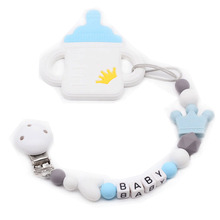Custom Baby Name pacifier Personalize Silicone Beads Binky Clip Pacifier Chain Chew Baby Teether Toys Nipple Holder 2024 - buy cheap
