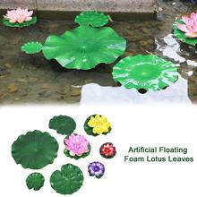 Hoja de loto de espuma de PE Artificial, lirio de agua flotante para piscina, planta, acuario, estanque de peces, decoración del jardín del hogar, 10cm, 18cm, 28cm 2024 - compra barato