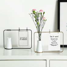 Marca novo estilo criativo linha de ferro vaso de flores planta suporte cartão clipe titular decoração para casa 2024 - compre barato