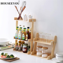 Wooden Multi Layer Spice Storage Rack Kitchen Multi-function Counter Top Seasoning Box Stand Condiment Holder Home Container 2024 - buy cheap