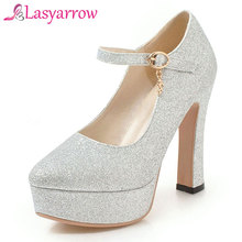 Lasyarrow round platform pumps sexy dancer stiletto fetish shoes ankle strap 12cm luxury extreme gold silver high heels women 2024 - buy cheap