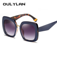 Oulylan Vintage Oversized Sunglasses Women Retro Square Design Sun Glasses Ladies Big Frame Sunglass UV400 Eyewear Female 2024 - buy cheap