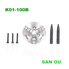 SANOU-Portabrocas de torno Manual de 3 mordazas, 100mm, 4 pulgadas, Mini portabrocas reversible, K01-100B Sanou para CNC 2024 - compra barato