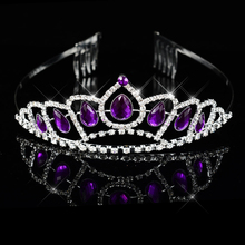 Diadema de corona de cristal de princesa, accesorios nupciales para el cabello para mujeres y niñas, joyería para el cabello de cumpleaños, Tiara, tocado de novia, pieza para la cabeza 2024 - compra barato