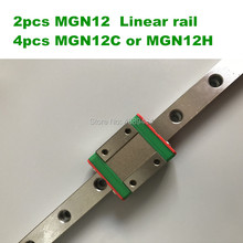 2pcs 12 milímetros Guia Linear MGN12 650 700 750 800 850 900 950 1000 milímetros linear trilho + 4pcs MGN12C ou MGN12H transporte 2024 - compre barato