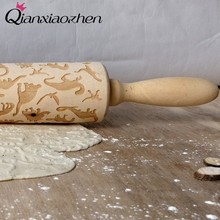 Qianxiaozhen Dinosaur Pattern Wooden Rolling Pin Baking Cookies Wedding Gifts For Guests Wedding Decoration Kitchen Party Favors 2024 - buy cheap