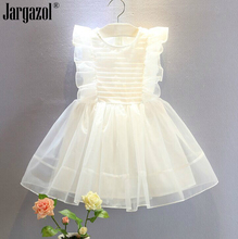 New Girl Princess Dress Sleeveless White Wedding Dress Ball Gown with Bownot Baby Girl's Party Dress 2019 Summer Clothes 2024 - buy cheap