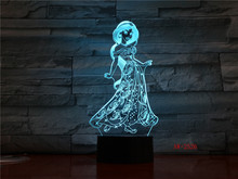 3D LED Night Light Snow White Princess Room Bar Decor Pretty Pattern Christmas Gift for Girls Kid USB Desk Sleep Lamp AW-2526 2024 - buy cheap