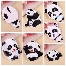 1 PCS Cute Panda Patches Parches Embroidery Iron on Patch for Baby girl boy Clothing DIY Stripes Clothes Stickers Appliques 2024 - buy cheap