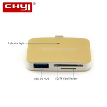 CHYI-HUB USB 3,1 tipo C 3 en 1 con lector de tarjetas, OTG, USB 3,0, SD, adaptador/divisor USB para ordenador y portátil 2024 - compra barato