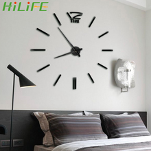 HILIFE Art Living Room Home Decoration 3D Big Wall Clock Fashion Diy Acrylic Mirror Stickers Gift New Modern Quartz Watch Clocks 2024 - buy cheap
