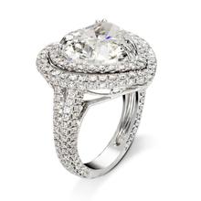 Requintado coração-em forma de anéis de casamento anel de zircão para mulher anel de noivado declaração de jóias presente 2024 - compre barato