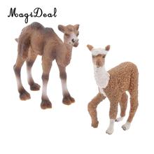 2 Pieces Realistic Wildlife Zoo Animal Camel Alpaca Model Action Figures Playset Kids Children Educational Toy Gift 2024 - buy cheap