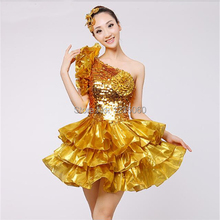 Women dance DS costume gold silver lighting sequins sexy dress team dancer show party prom stage wear performance of China style 2024 - buy cheap