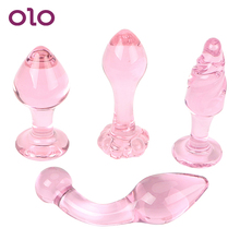 OLO Butt Plug Glass Anal Plug Sex Toys for Men Women Masturbation Adult Products Prostate Massager Anal Sex Toys Pink 2024 - buy cheap