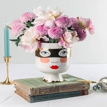 Fashion Ceramic Vase Nordic Vase Beauty Face Cylindrical Jardiniere Flowers Art home decoration Accessories Lovely Desktop Vase 2024 - buy cheap