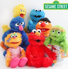 Muñecos de peluche de Barrio Sésamo, Elmo, galletas, Grover, Bert, Óscar, Zoe y Emie, pájaro grande, 26-34CM, 10/lote, 7 estilos 2024 - compra barato