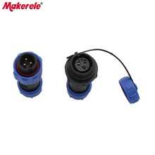 Conector aviador à prova d'água ip68, conector macho e fêmea 13mm, plug e soquete aeronáutico sd/sp13 3p 2024 - compre barato